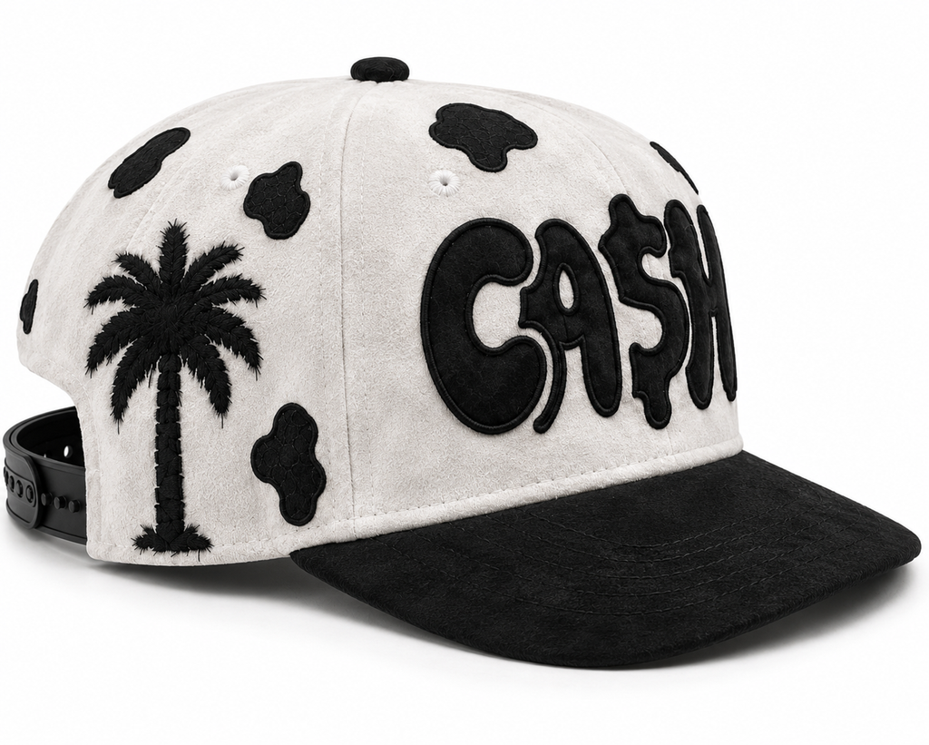 Ca$h Cow Suede Snapback - White
