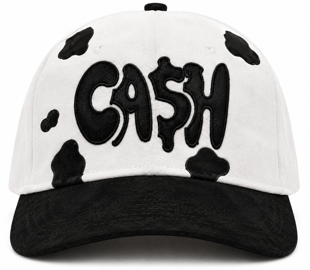Ca$h Cow Suede Snapback - White