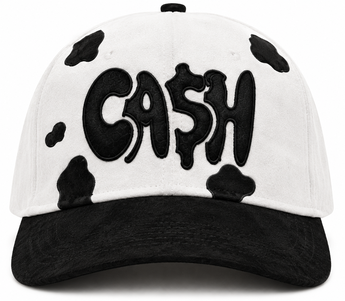 Ca$h Cow Suede Snapback - White